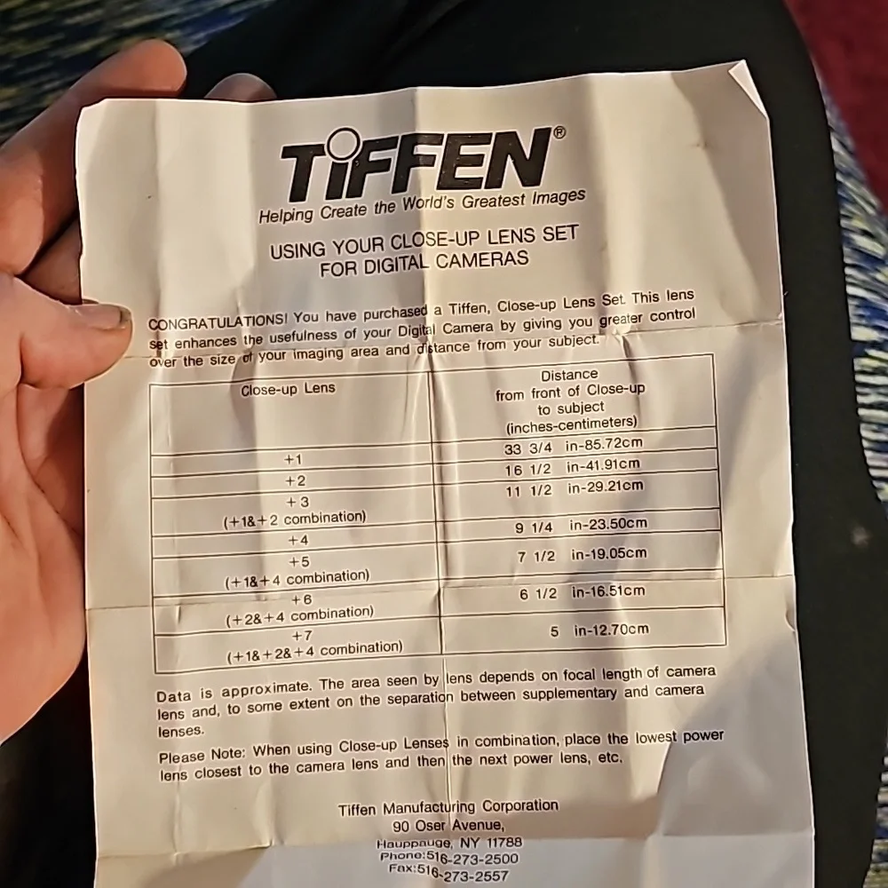 Tiffen camera lens